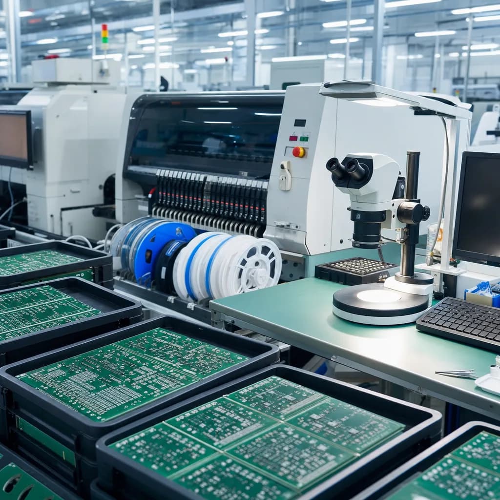 SMT PCB 檢查與電子加工製程示意