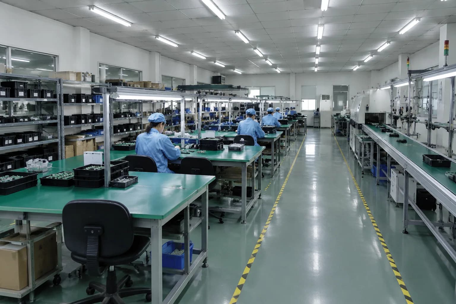 The factory floor and its lines
